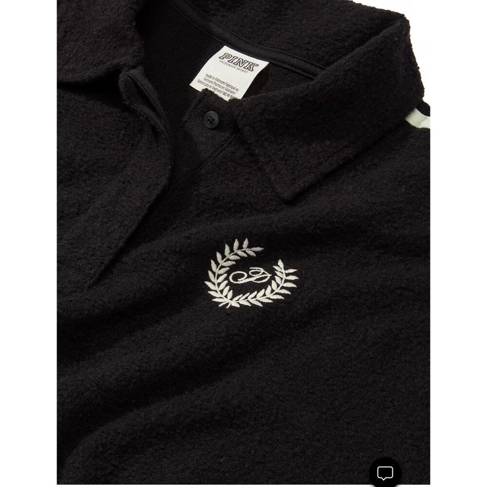VICTORIA'S SECRET Fleece Cropped Polo Sweatshirt XL - Picture 2 of 15